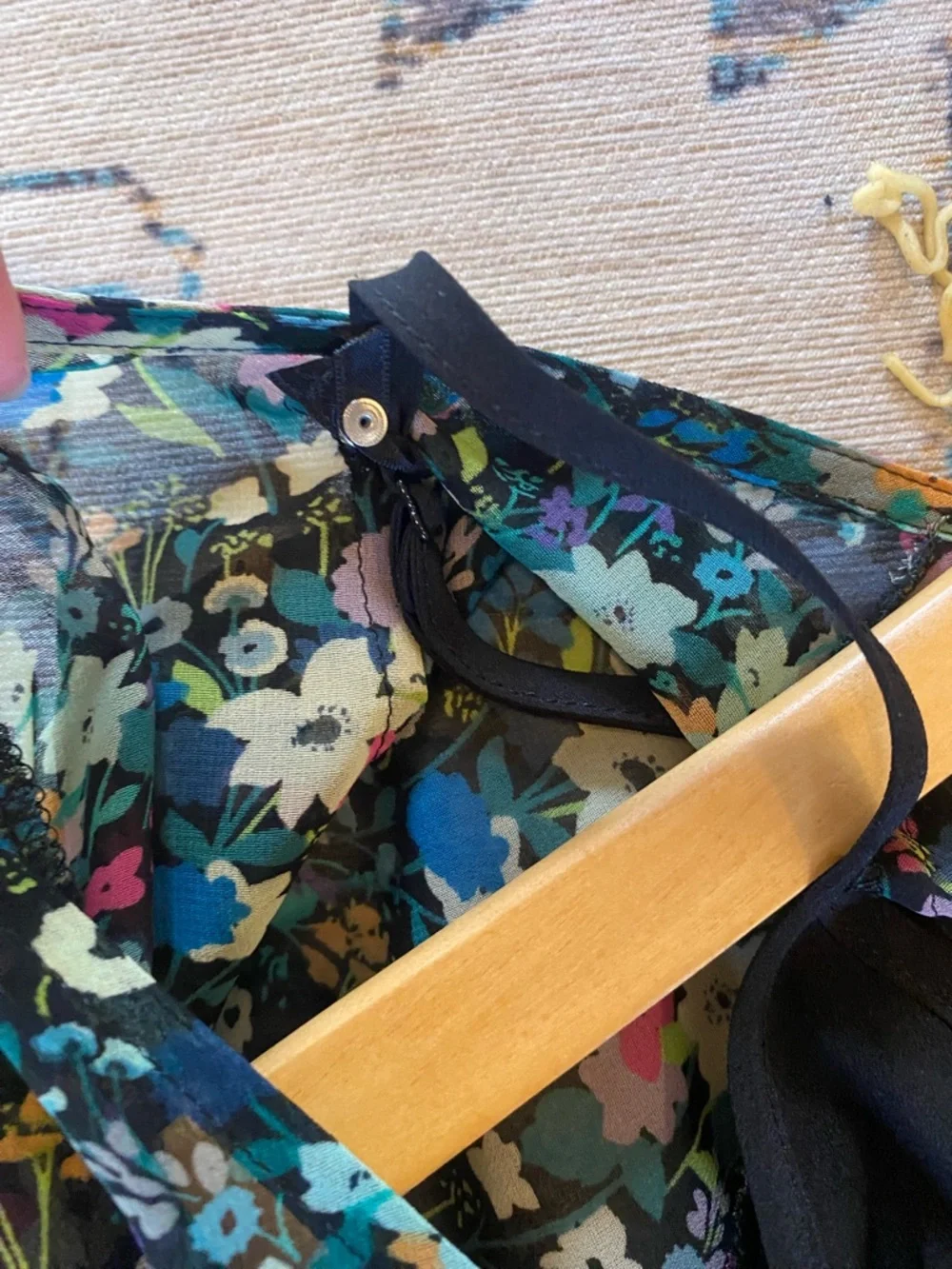 CAbi Multi Colored Midi Short Sleeve Floral Print Fiesta Dress Style 5386 - Picture 5 of 7